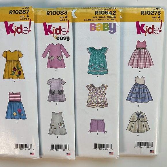 Lot of 4 Kids Baby Sewing Patterns by NEW LOOK R10273 R10287 R10083 R10542 Uncut - Picture 11 of 12